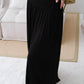 클래식 블랙 와이드 허리띠 플리츠 니트 스커트