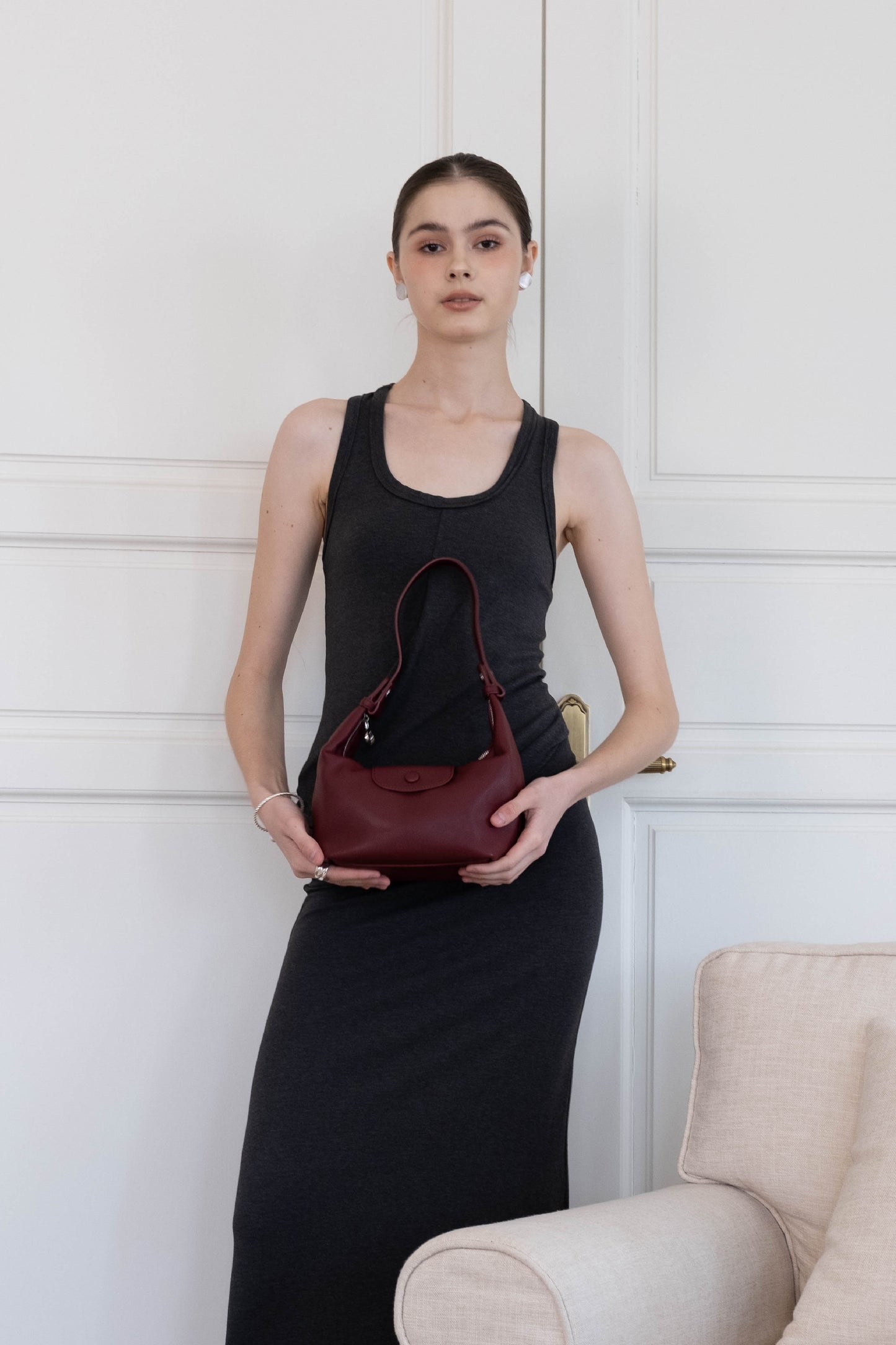 The Aurelia Satchel - Wine Red
