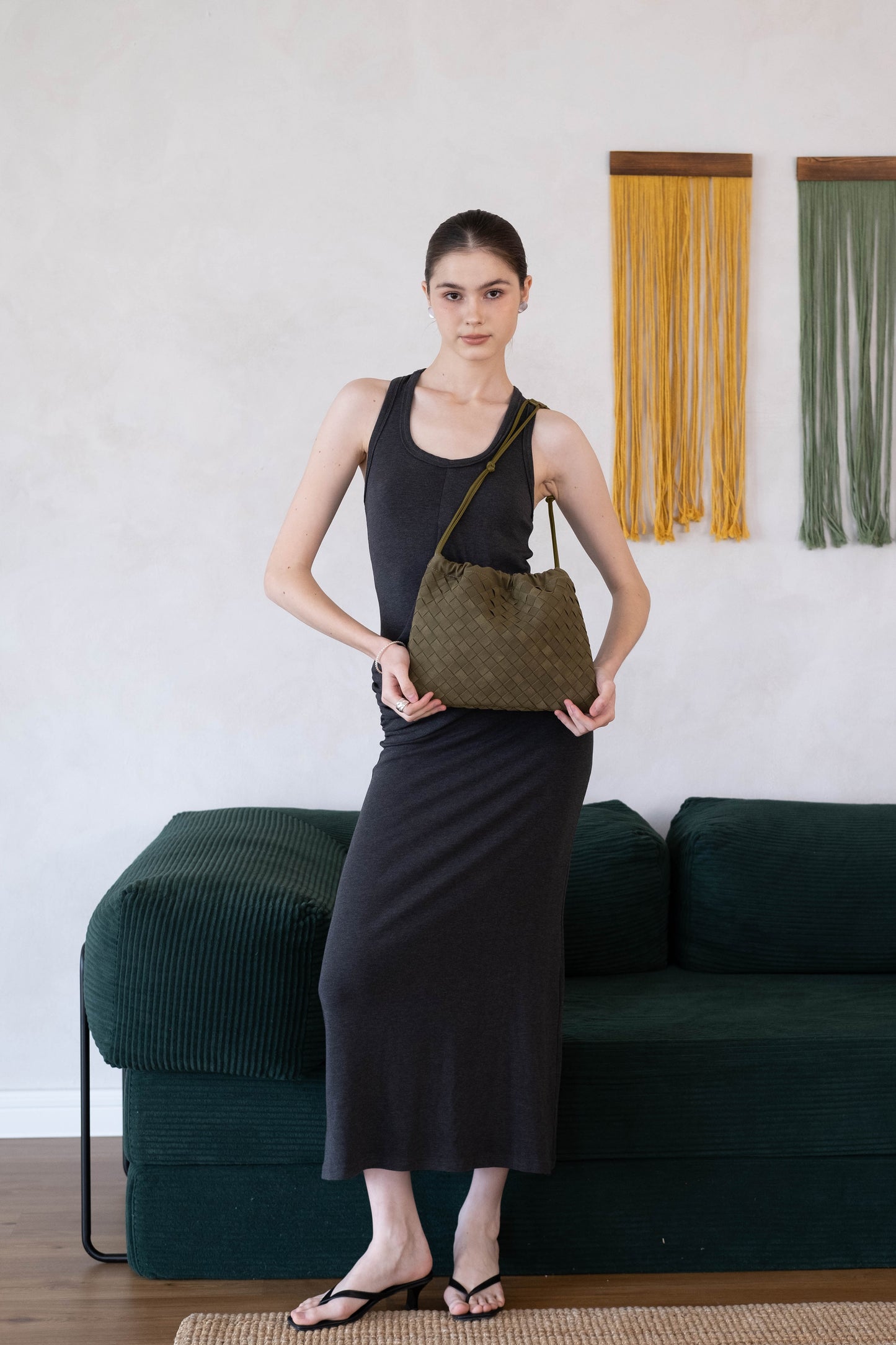 Artisan Cloud Satchel - Olive Green