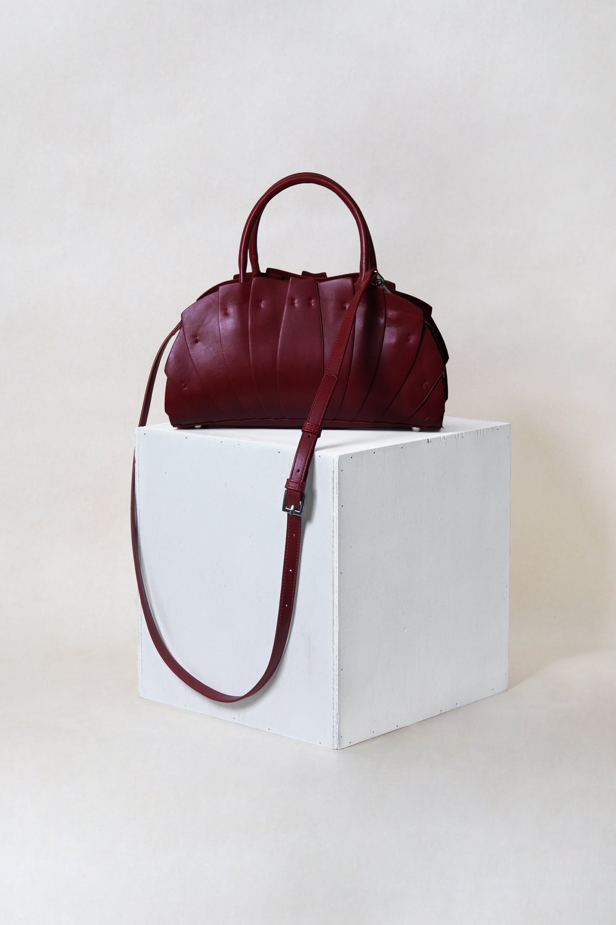 Artisan Lotus Grace Bag - Wine Red