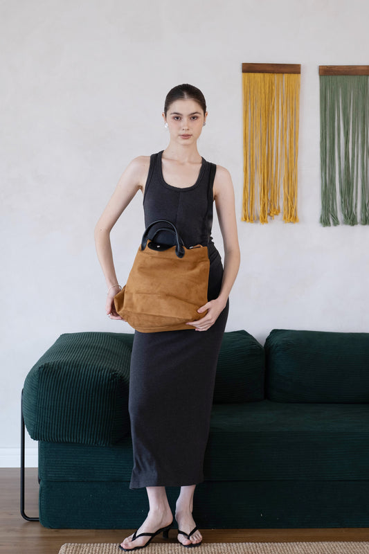The Large Parisian Bag In Mustard Brown