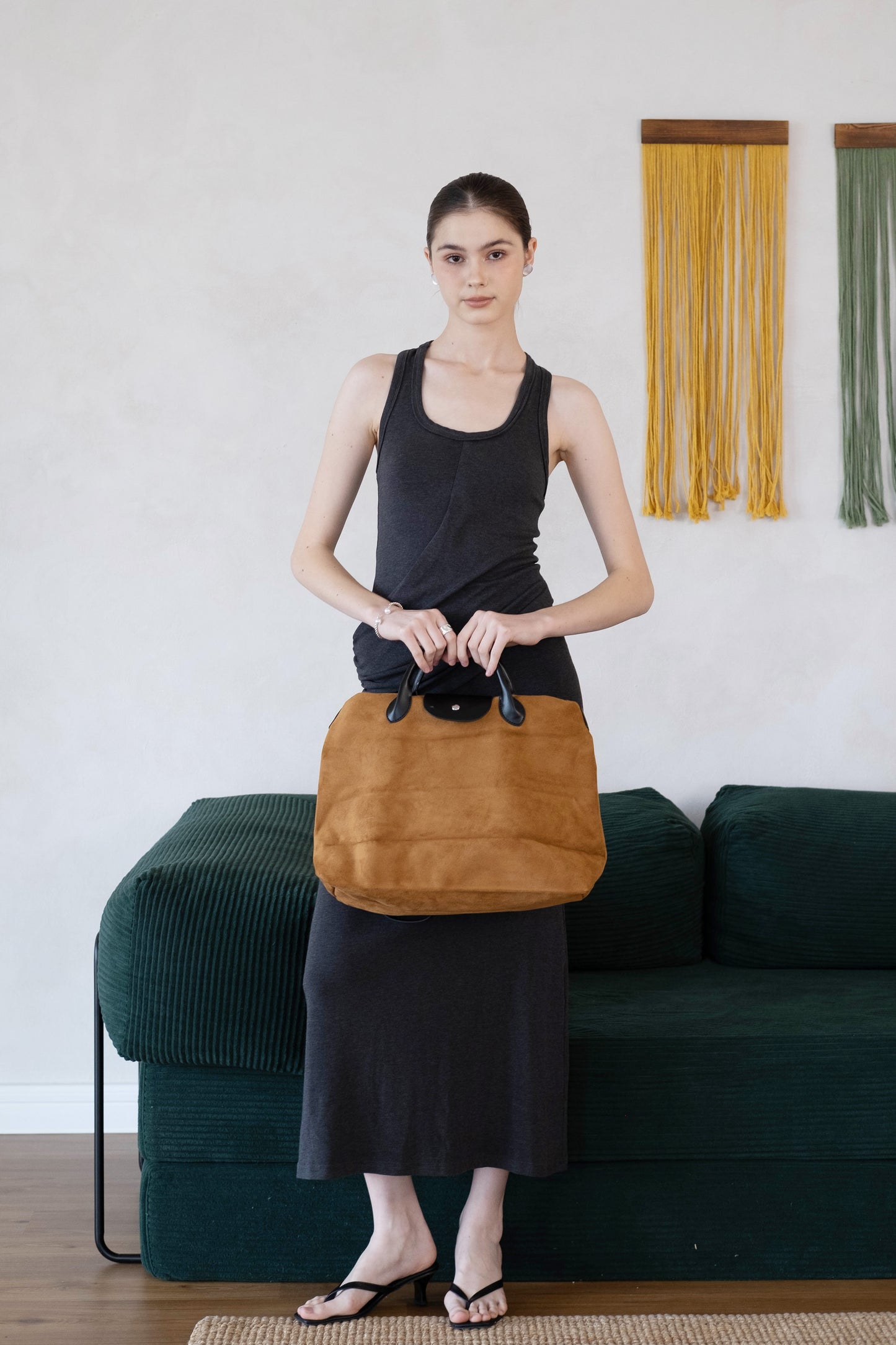 The Large Parisian Bag In Mustard Brown