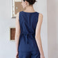 Navy Refined Curve Suit Set - Dark Blue