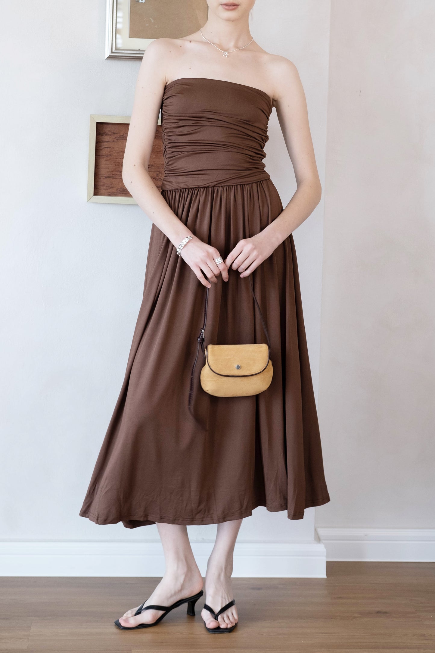 Classic Saddle Underarm Bag - Almond