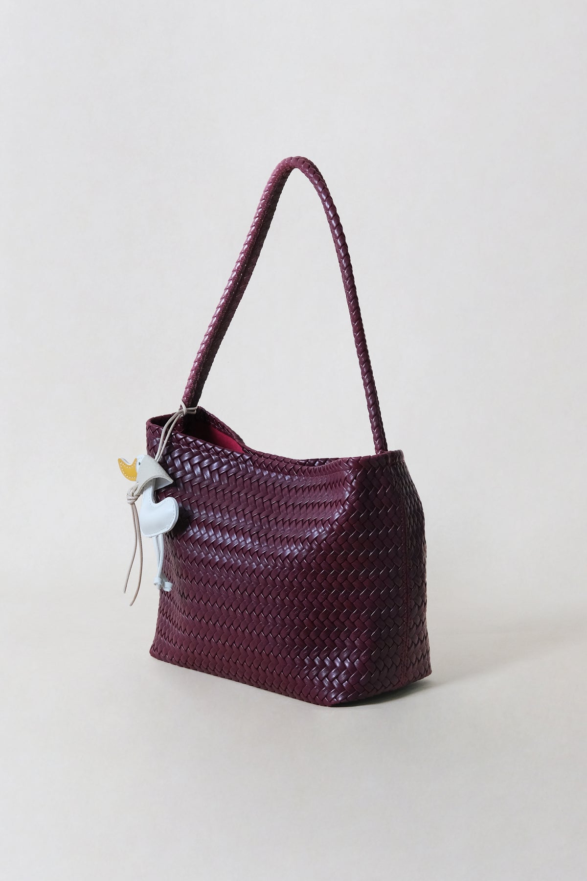 Artisan Heritage Basket Bag - Wine Red (With Charm)