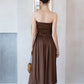 Luna Muse Draped Maxi Dress - Brown