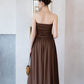 Luna Muse Draped Maxi Dress - Brown