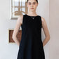 Cotton And Linen Backless Mini Dress In Black