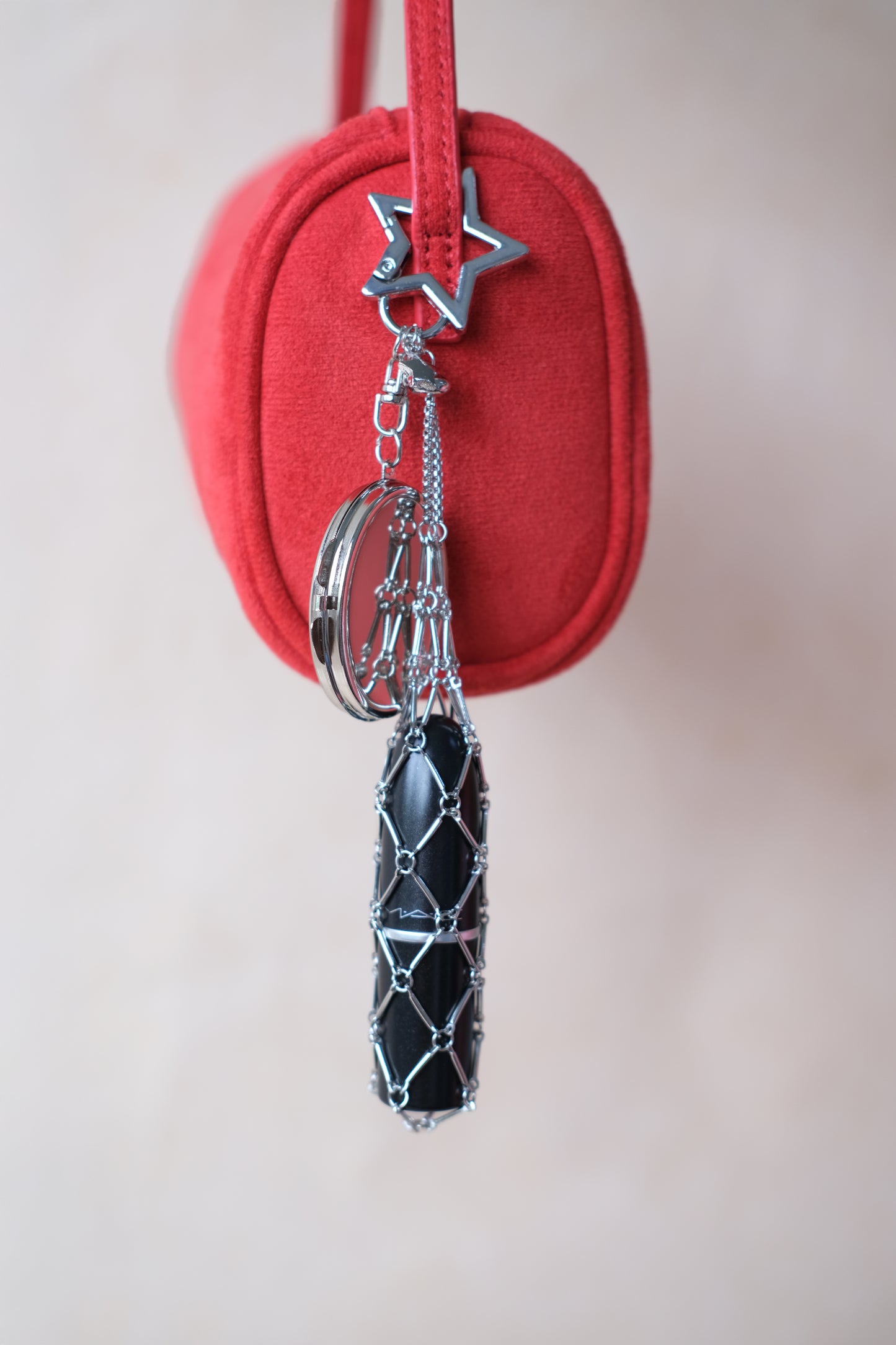 Classic Silver Lipstick Charm - Star Shape