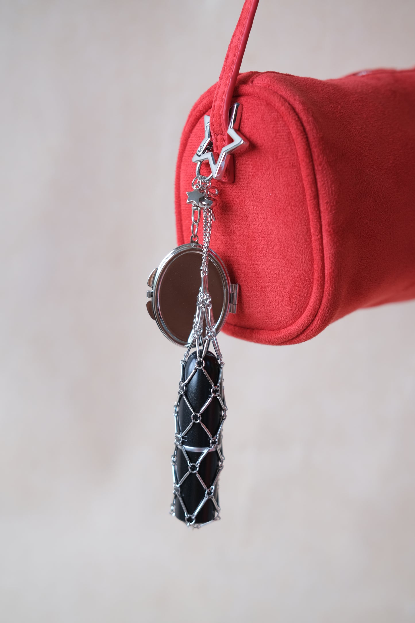 Classic Silver Lipstick Charm - Star Shape