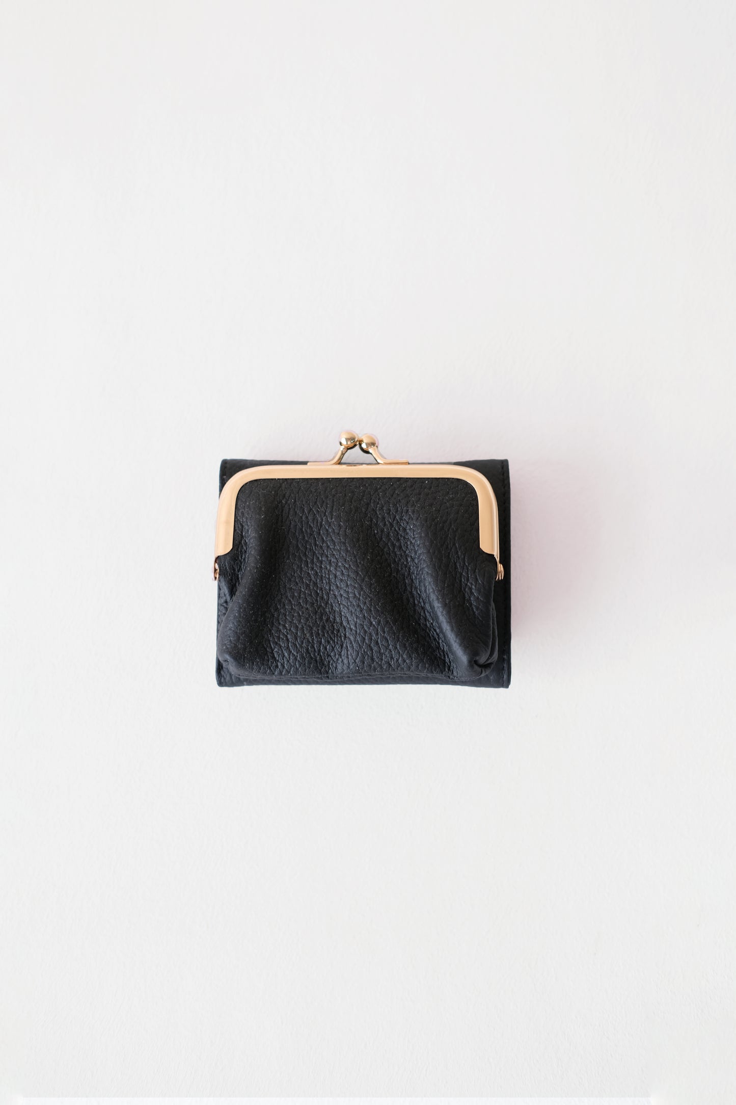 Signature Metal-Clasp Compact Wallet - Classic Black