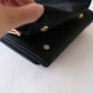 Signature Metal-Clasp Compact Wallet - Classic Black