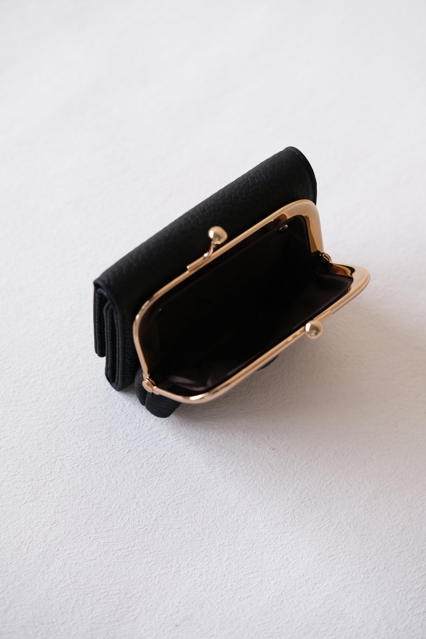 Signature Metal-Clasp Compact Wallet - Classic Black