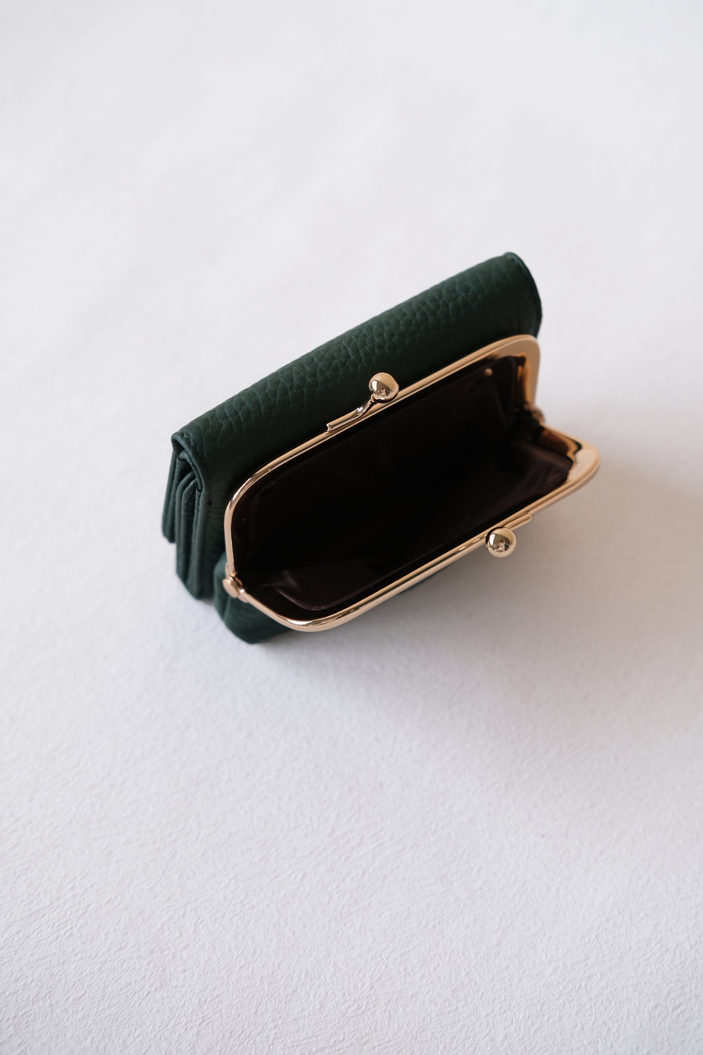 Signature Metal-Clasp Compact Wallet - Green