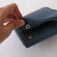 Signature Metal-Clasp Compact Wallet - Blue