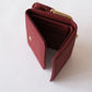 Signature Metal-Clasp Compact Wallet - Wine Red