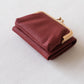 Signature Metal-Clasp Compact Wallet - Wine Red