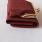 Signature Metal-Clasp Compact Wallet - Wine Red