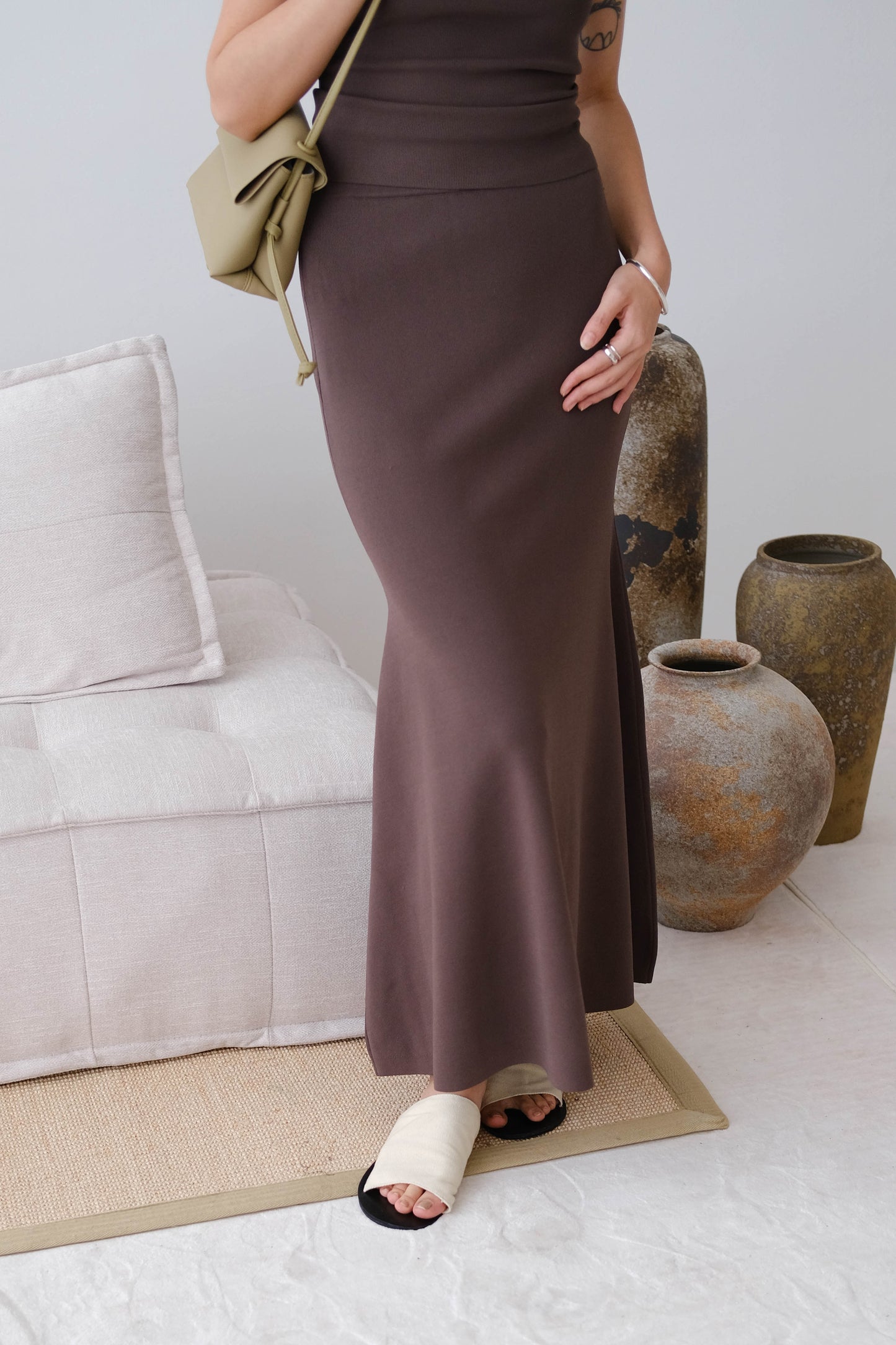 Fishtail skirt in Soot Color