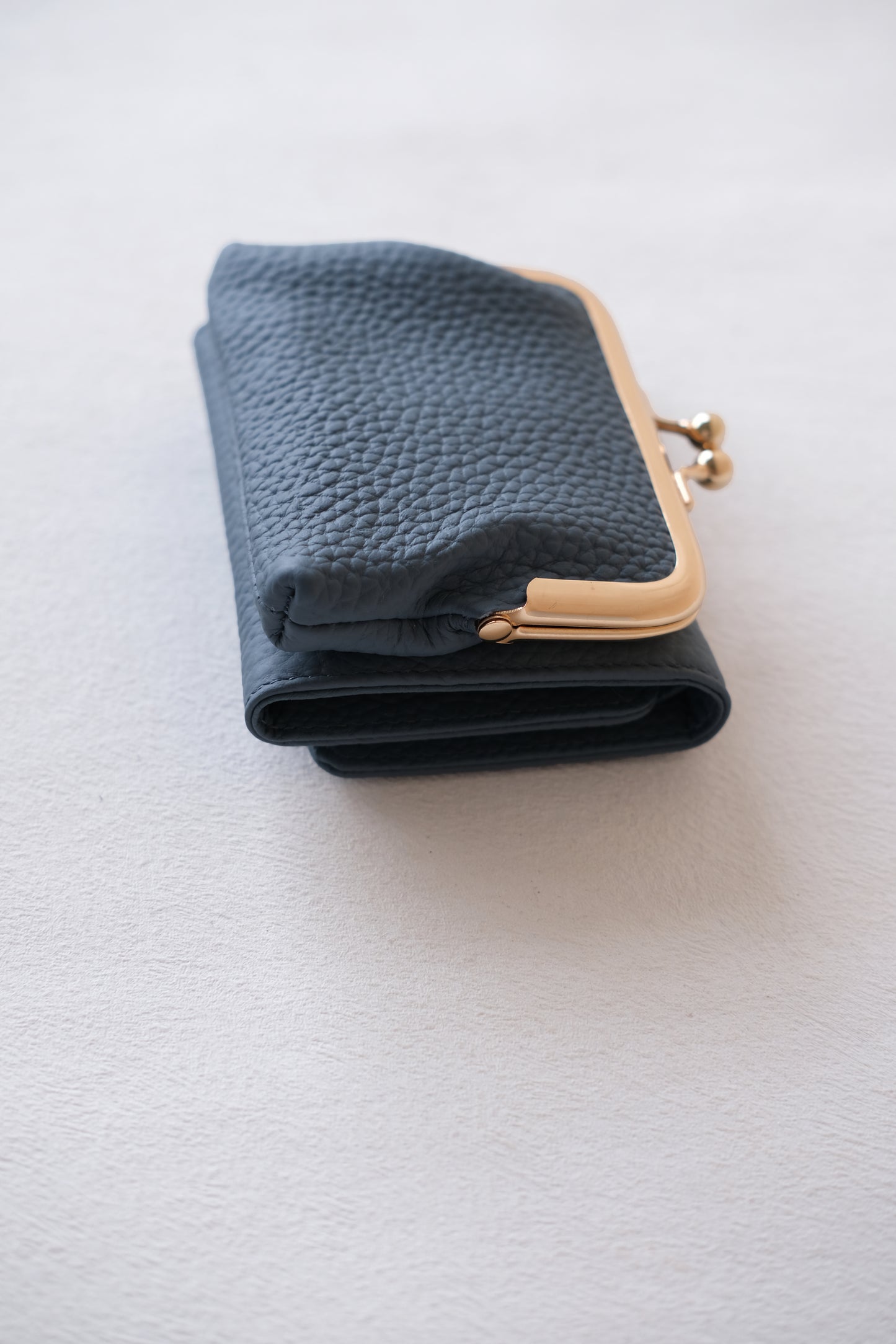 Signature Metal-Clasp Compact Wallet - Blue