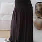 Wide Waistband Pleated Knitted Skirt In Soot Color