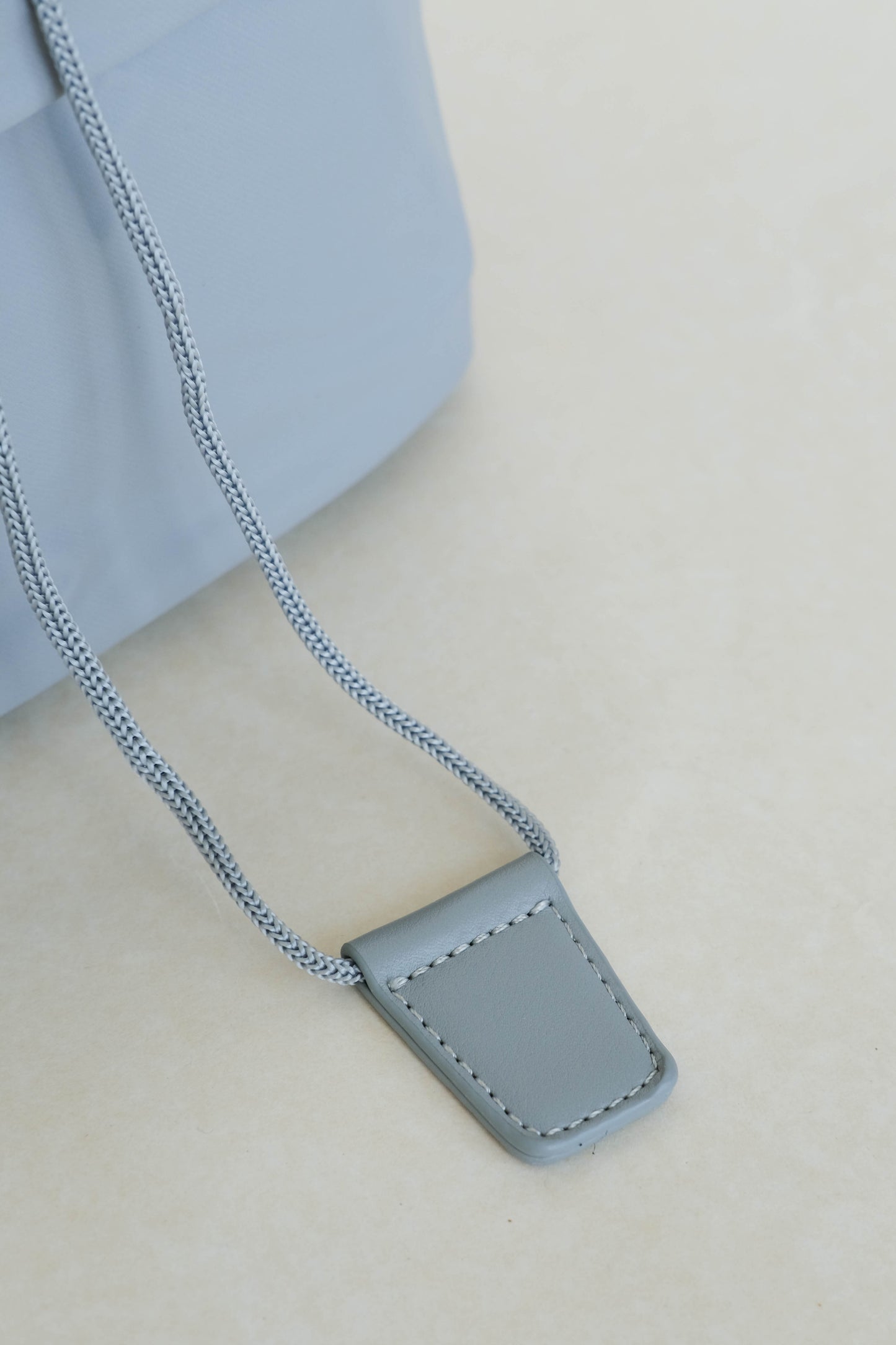 Japanese nylon bucket shoulder bag in grey blue