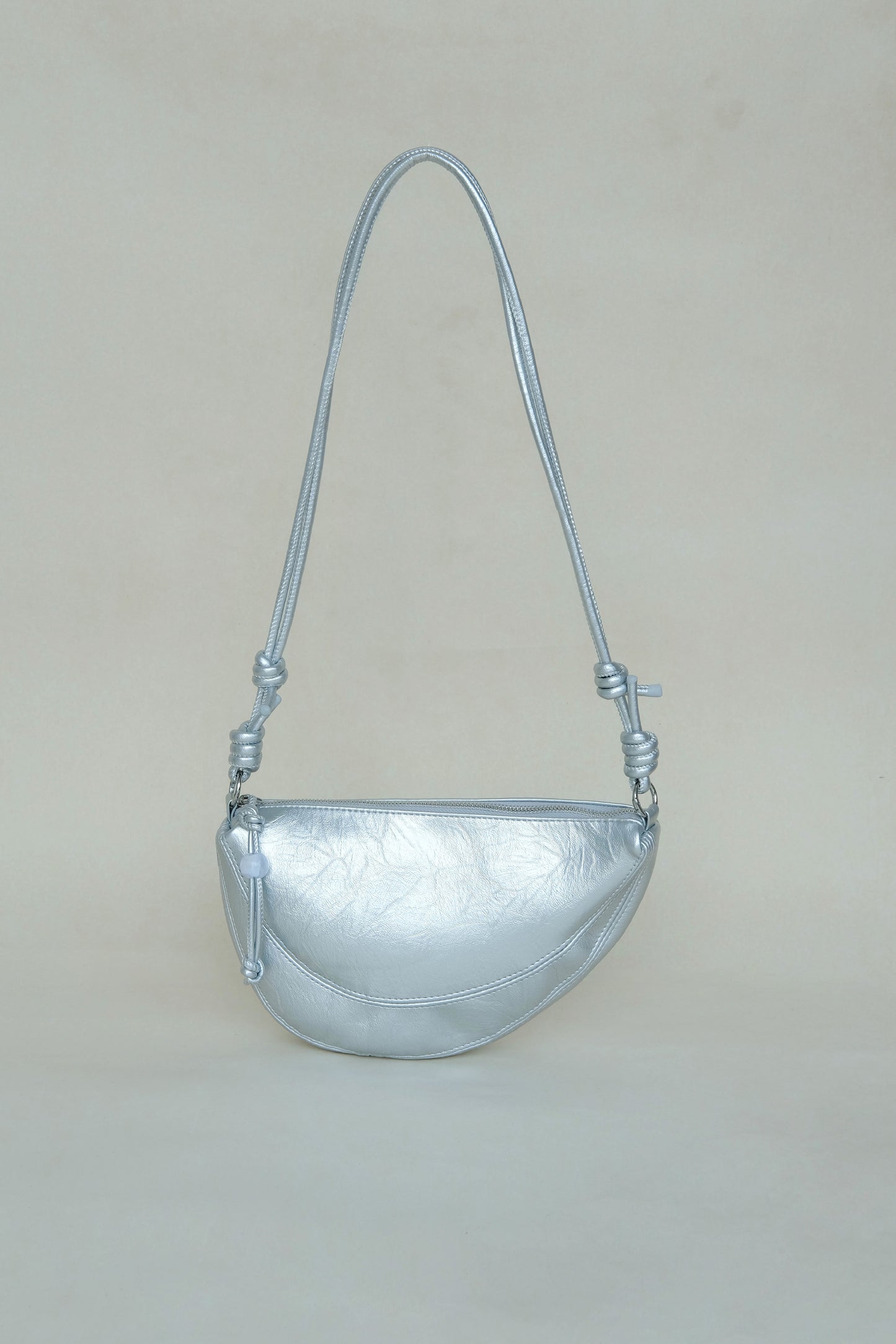 Half-Moon Croissant Bag In Silver