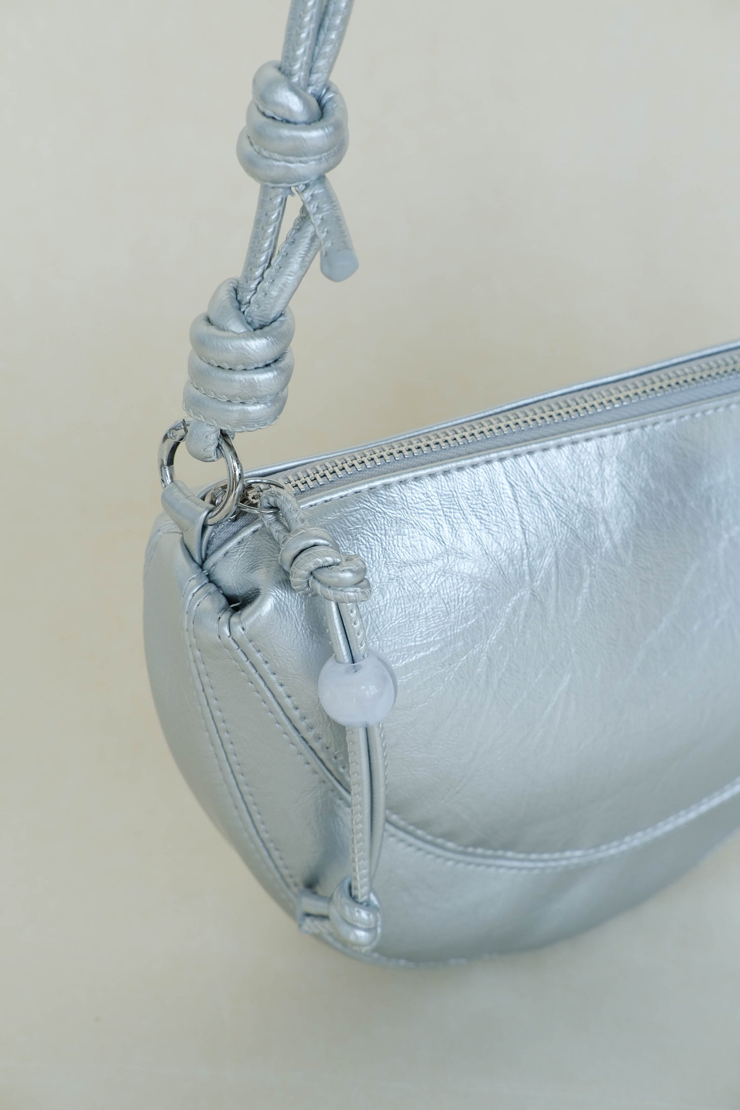 Half-Moon Croissant Bag In Silver