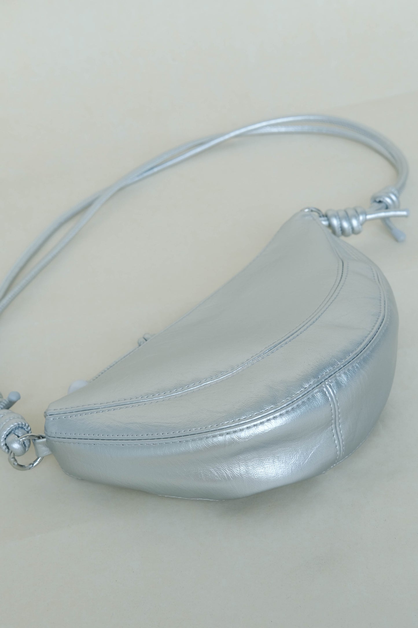 Half-Moon Croissant Bag In Silver