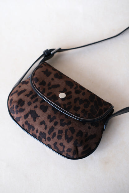 Classic Saddle Underarm Bag - Coffee Leopard