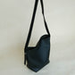 Large-Capacity Lychee Texture Shoulder/Crossbody Set In Classic Black