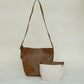 Large-Capacity Lychee Texture Shoulder/Crossbody Set In Chestnut