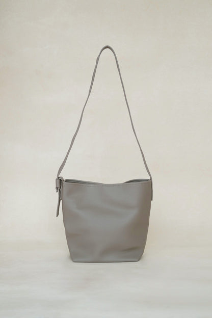 Large-Capacity Lychee Texture Shoulder/Crossbody Set In Light Mud