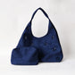 Chic Minimalist Shoulder Tote - Dark Blue