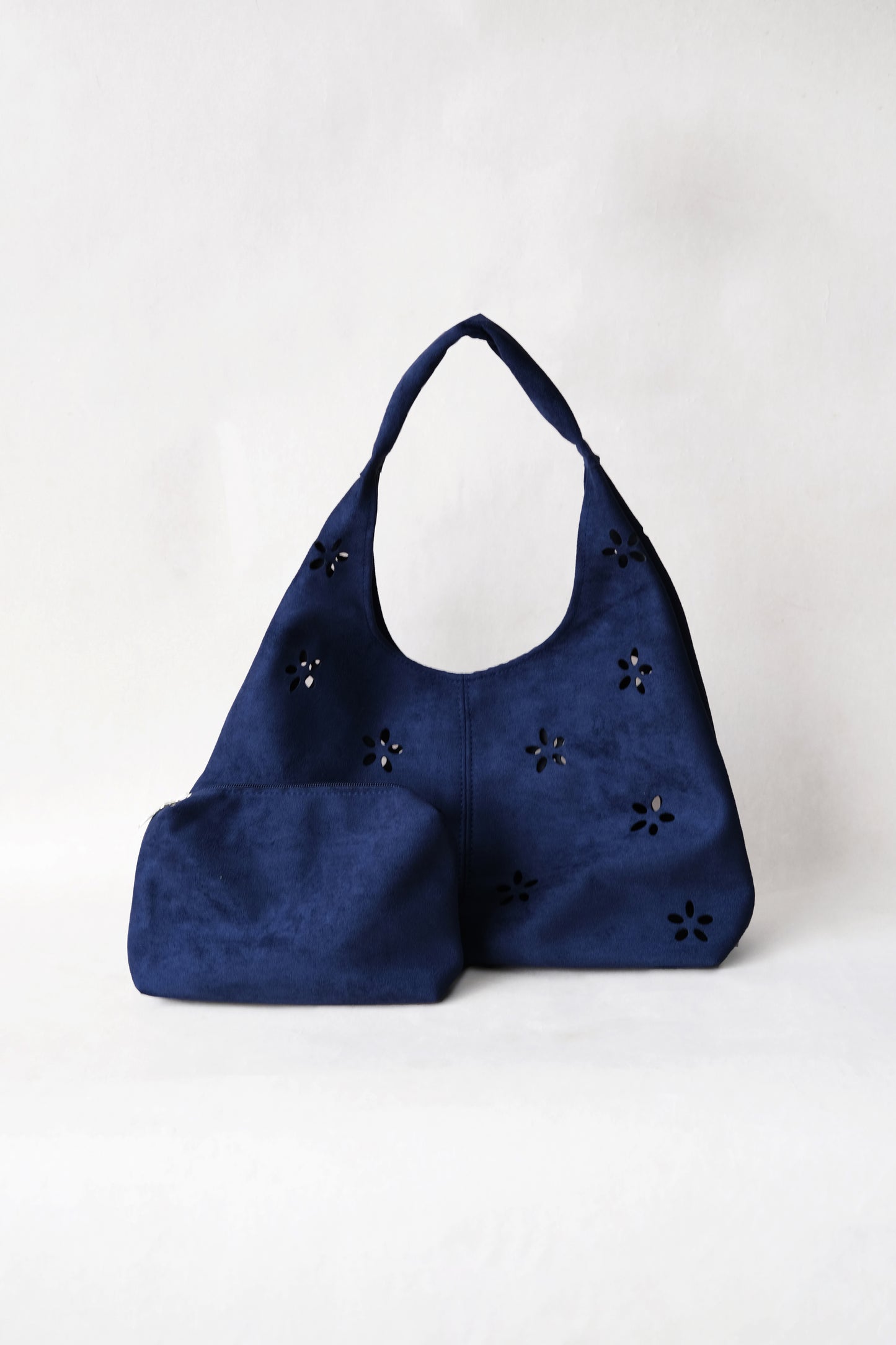 Chic Minimalist Shoulder Tote - Dark Blue