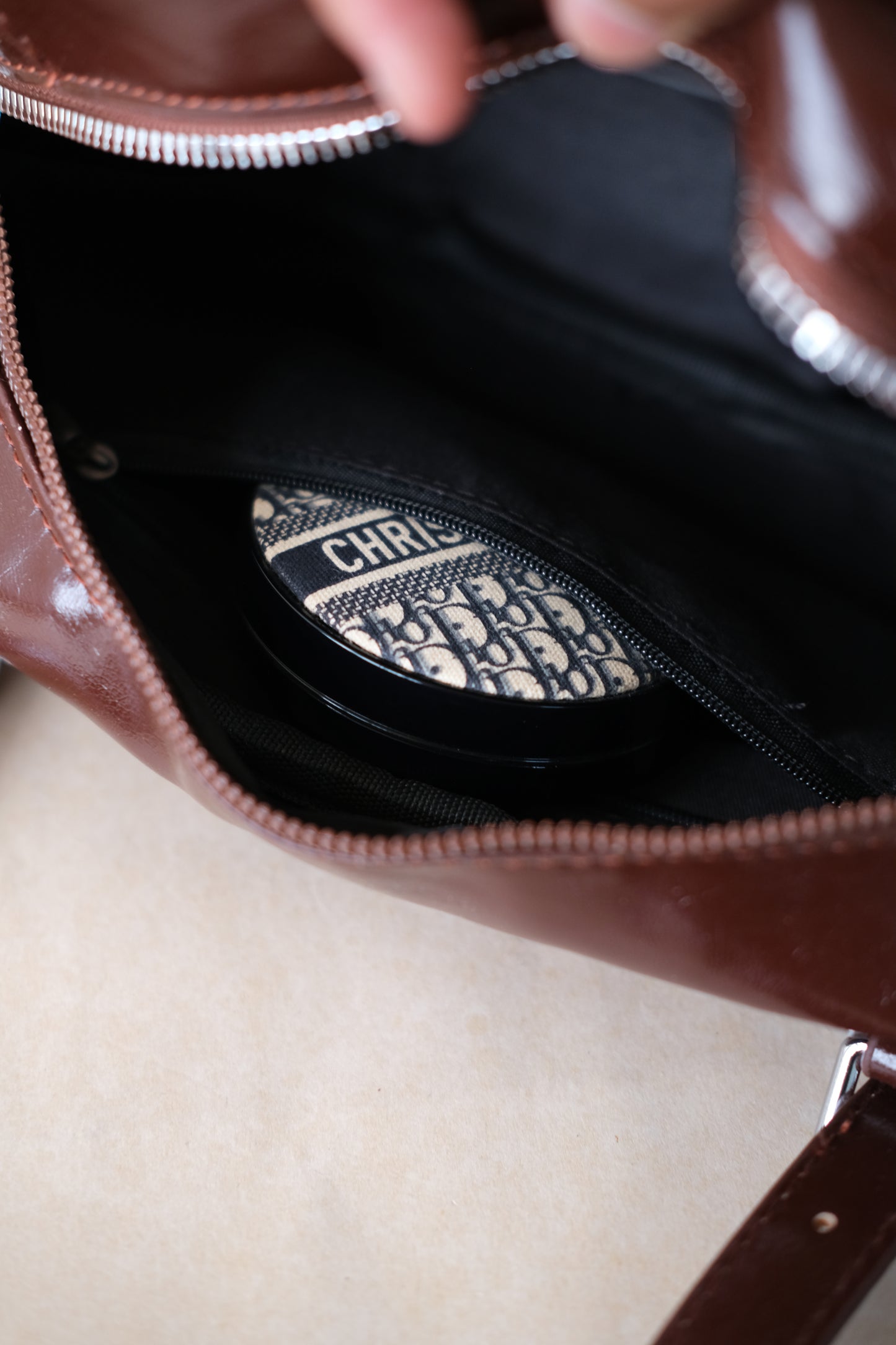 Vintage Baguette Shoulder Bag - Coffee