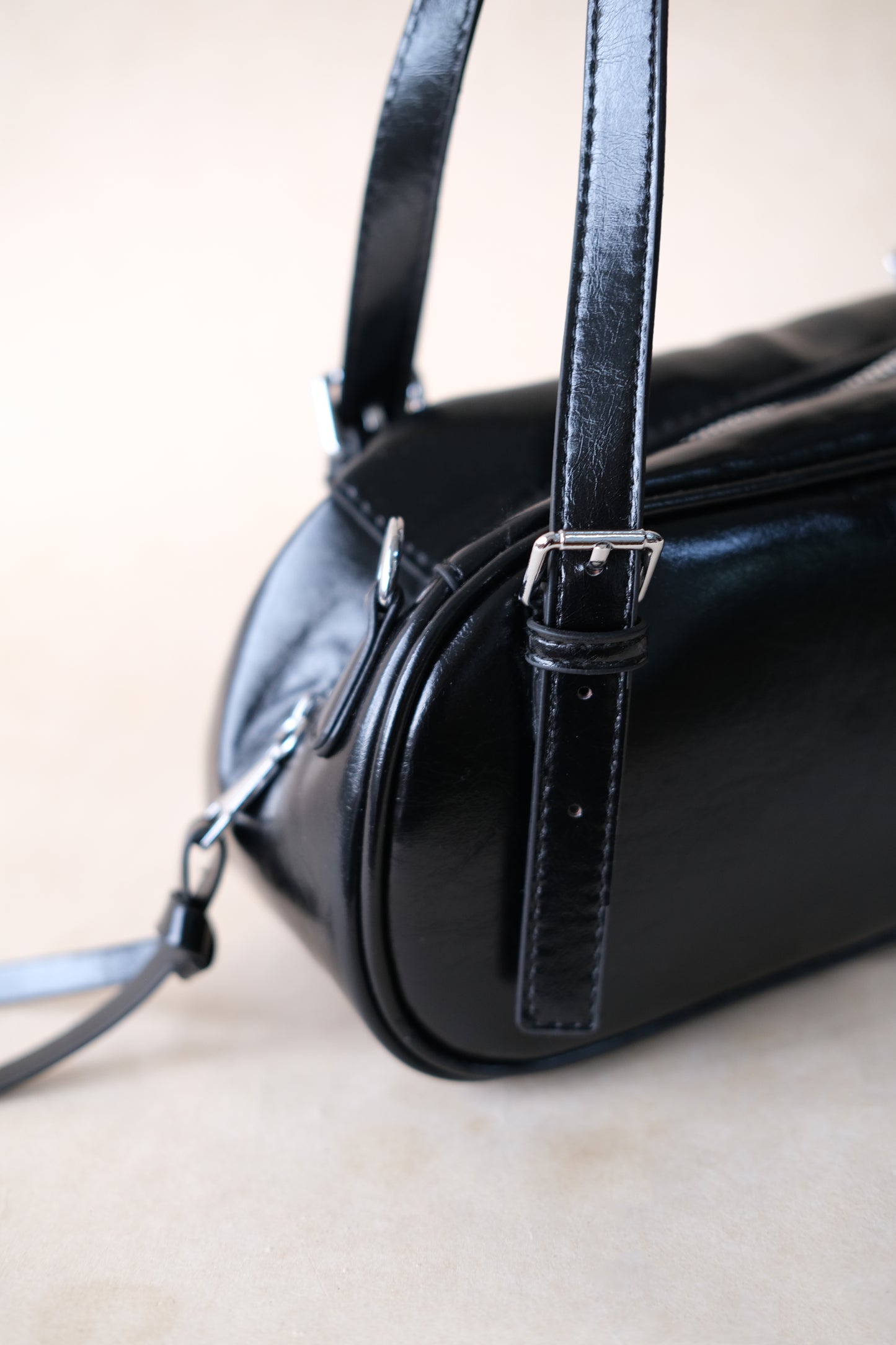 Vintage Baguette Shoulder Bag - Classic Black