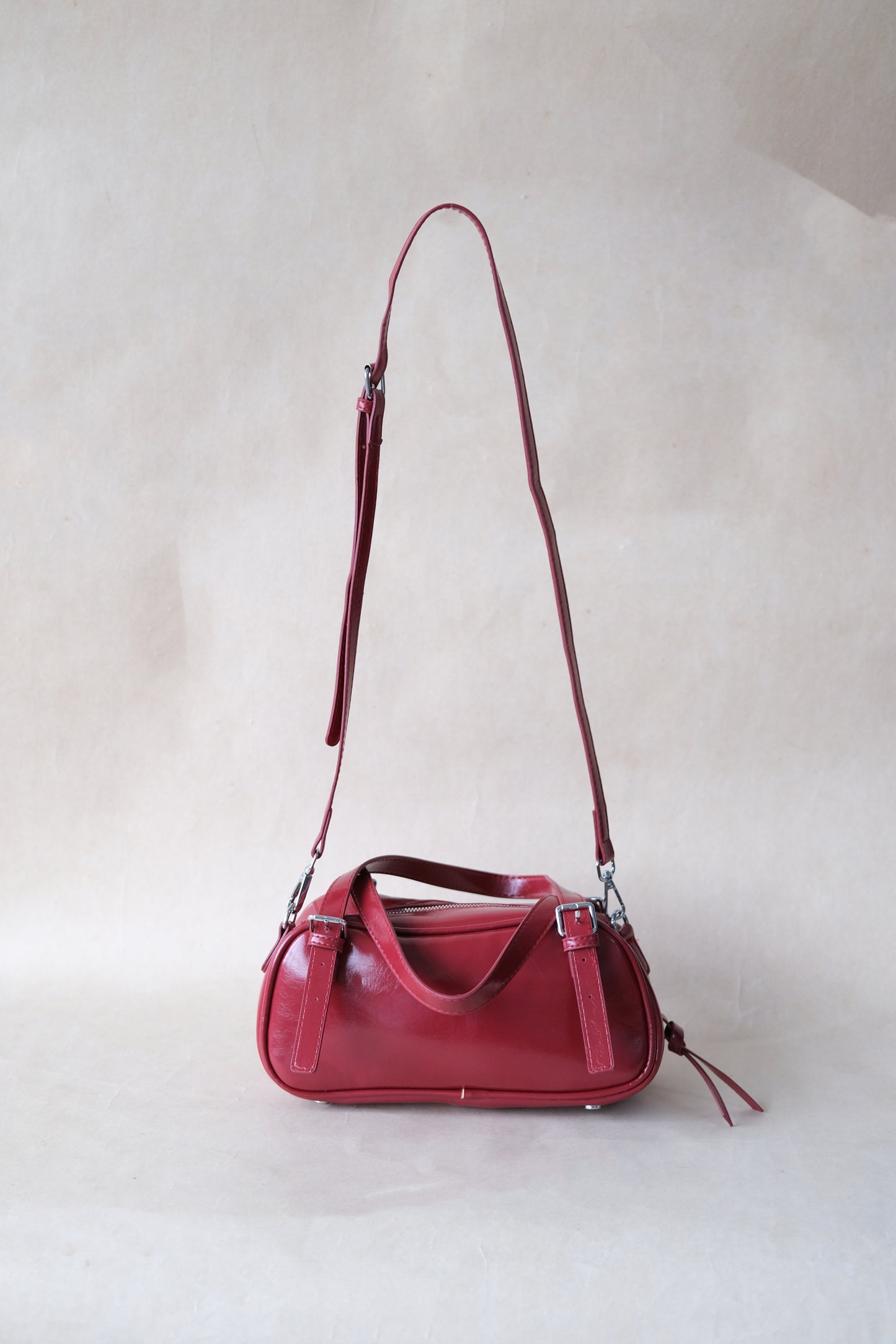 Vintage Baguette Shoulder Bag - Red