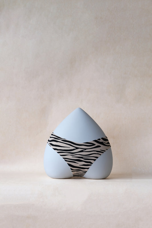 The Sleek Whisper Thong - Neutral Zebra Print