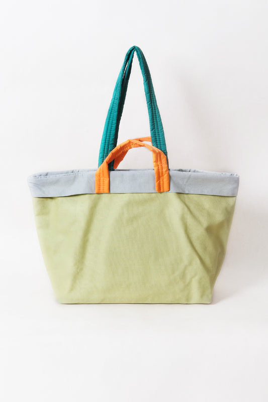Marlow Canvas Tote - Green + Grey
