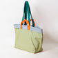 Marlow Canvas Tote - Green + Grey