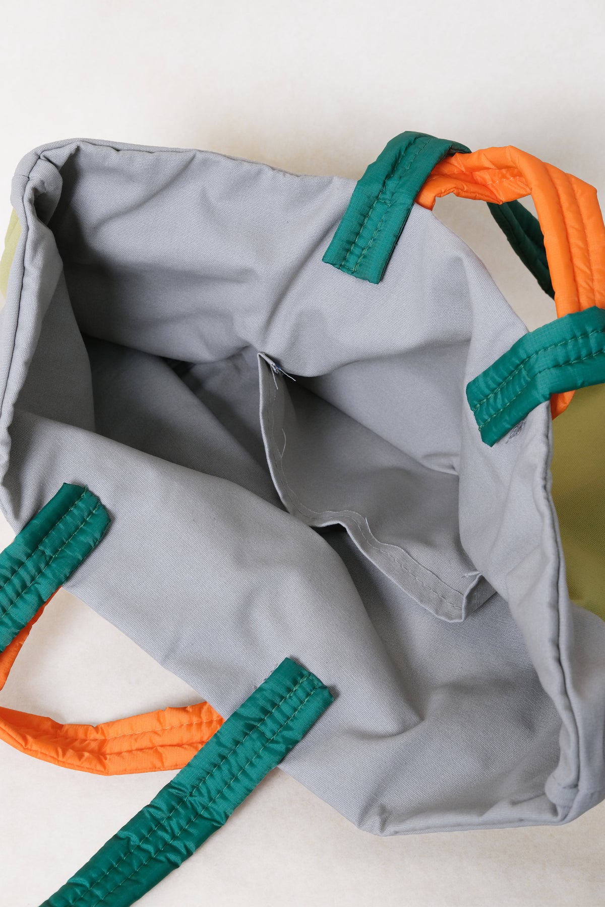 Marlow Canvas Tote - Green + Grey