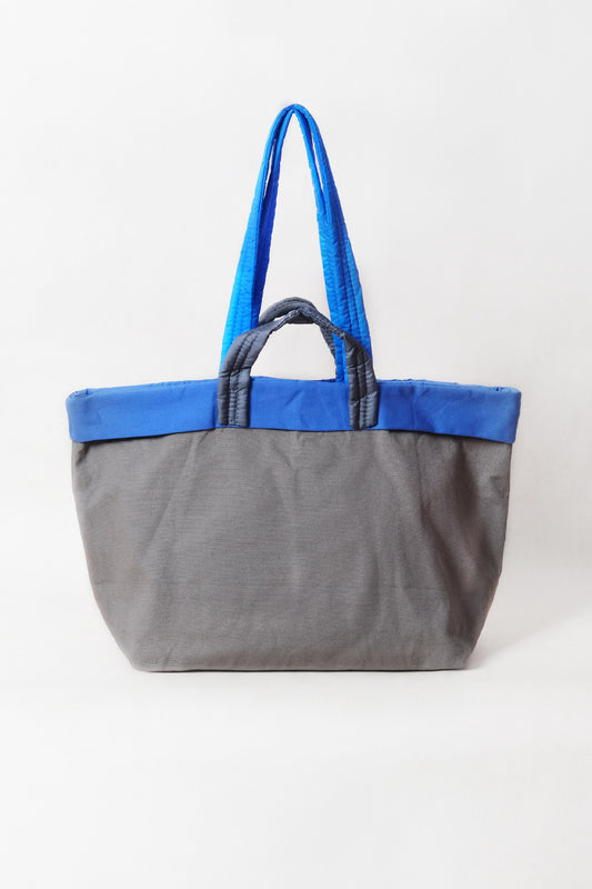 Marlow Canvas Tote - Blue + Oat Latte