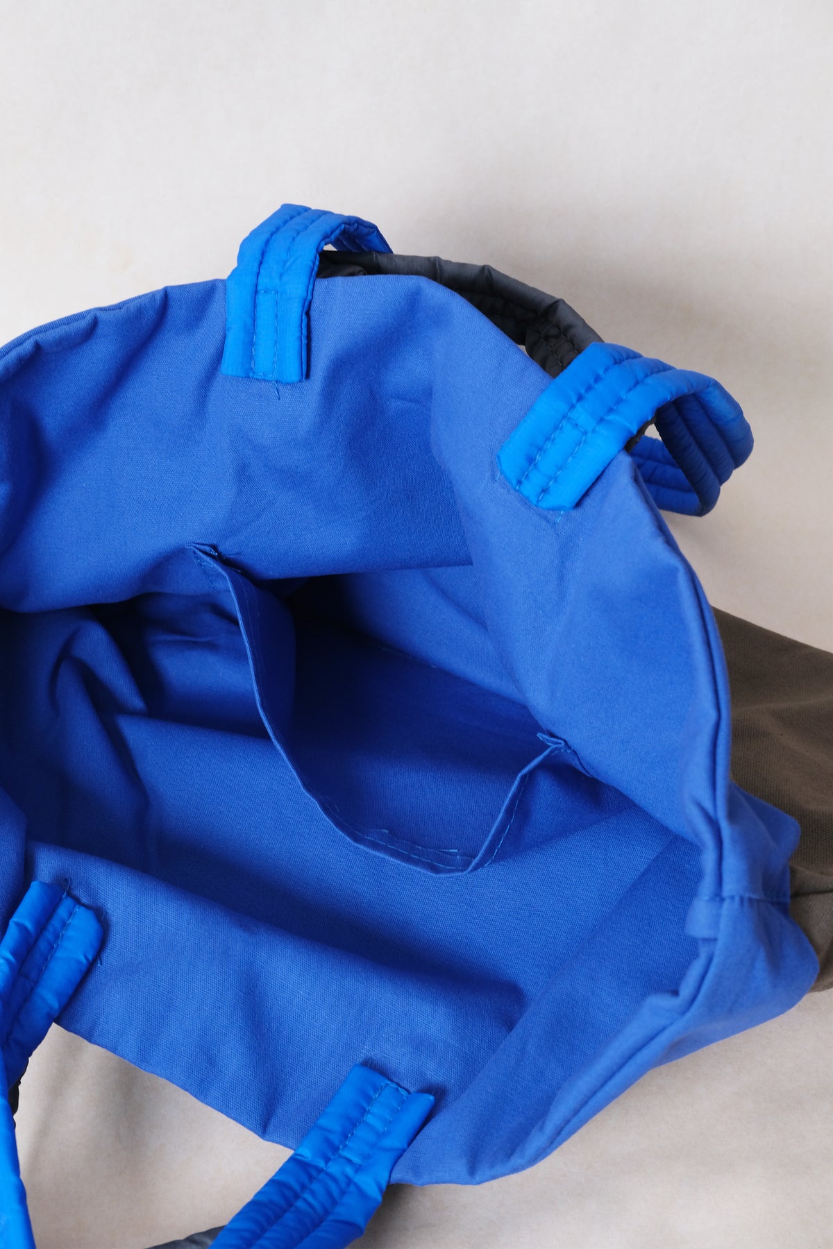 Marlow Canvas Tote - Blue + Oat Latte