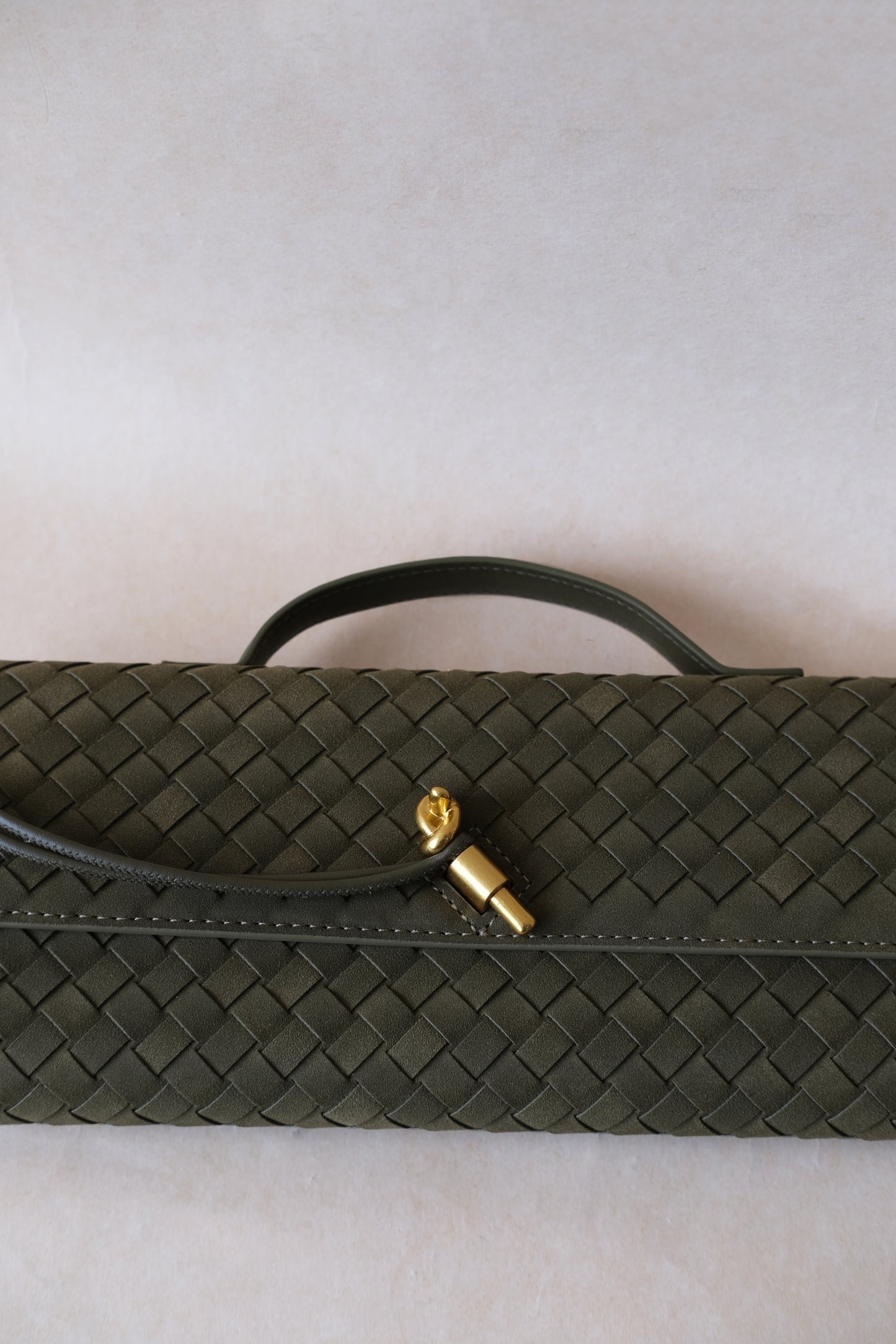 Artisan Crafted Flap Bag - Olive Green