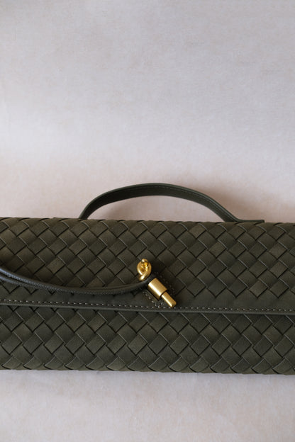 Artisan Crafted Flap Bag - Olive Green