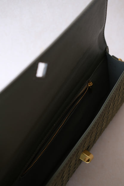 Artisan Crafted Flap Bag - Olive Green