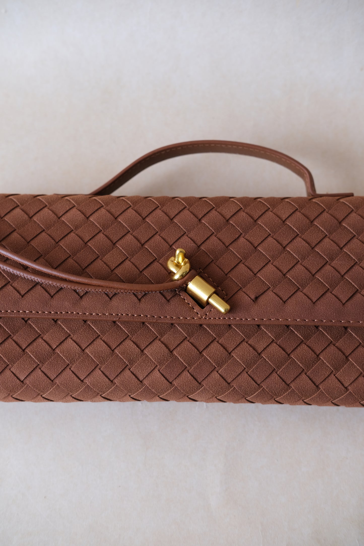 Artisan Crafted Flap Bag - Chestnut