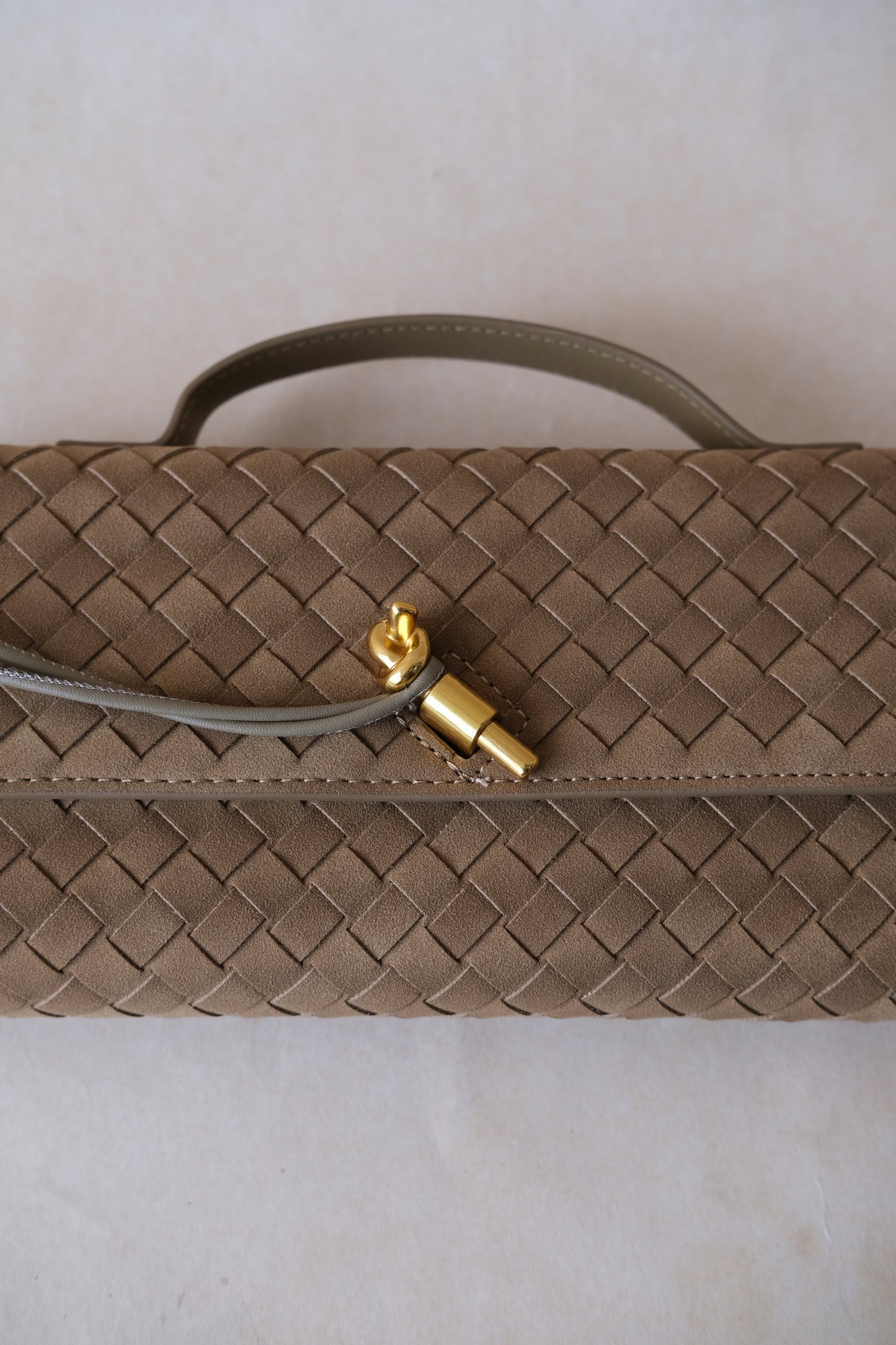 Artisan Crafted Flap Bag - Khaki