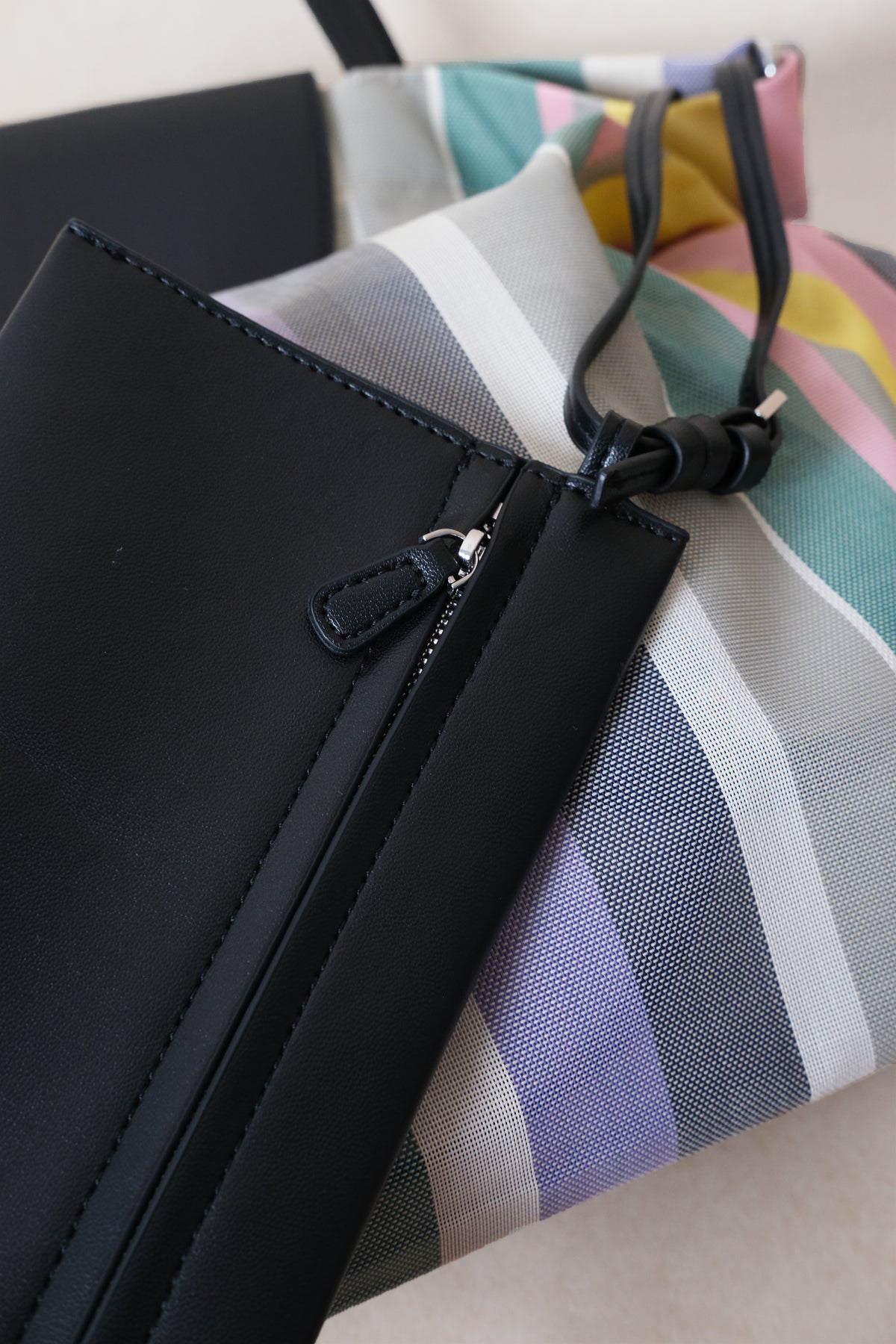 Élan Stripe Tote - Wide Stripes (Purple)